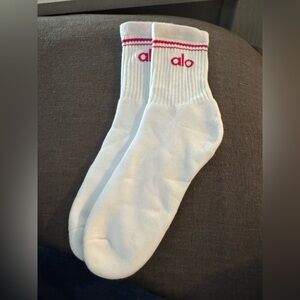 Brand new - Never worn - pink stripe Alo socks